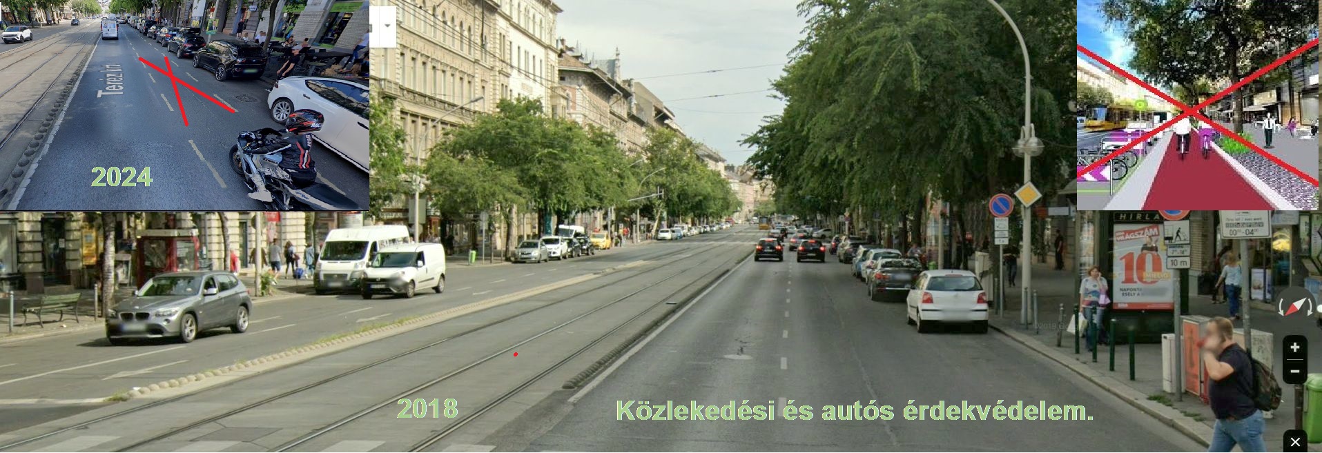 Közlekedni márpedig kell! Képzeljünk el egy autómentes nagyvárost, ahol bringával viszik a közértekbe a több tonna élelmiszerünket, ha rosszul vagyunk kerékpárral teker értünk a mentő, ha tűz van, kerékpárral jön a tűzoltó egy vizesvödörrel. Ha elromlik a lift, a sok tonnás alkatrészeket teherbringán izzadja hozzánk a liftszerelő. A festő a bringájára köti mázsányi festékét, létráit. Ha taxit hívunk jön egy tandem bringa értünk, és ha a családdal megyünk kirándulni, piknikcsomagok két tandem bringán, és izzadás fél nap, mire Dobogókőre feltekerünk! A fenntartható közlekedési megoldások, a körgyűrűk, a gyorsforgalmi utak, a P+R parkolók, alagutak, aluljárók, felüljárók fontos szerepet játszanak a környezetvédelemben és a jövő generációk életminőségének megőrzésében.